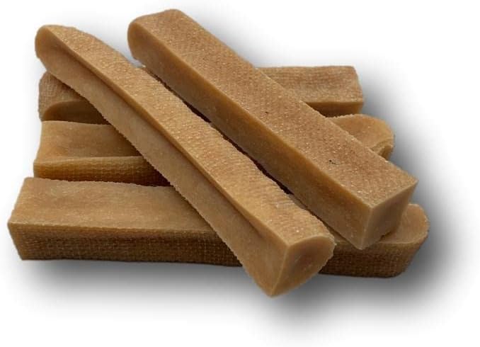 Top Dog Chews – Medium Himalayan Yak Cheese for Dogs, 100% Natural & Long-Lasting Dog Treats, Gluten Free & Digestible Cheese Sticks, Sold by The Pound (1LB, Medium (Pack of 5))