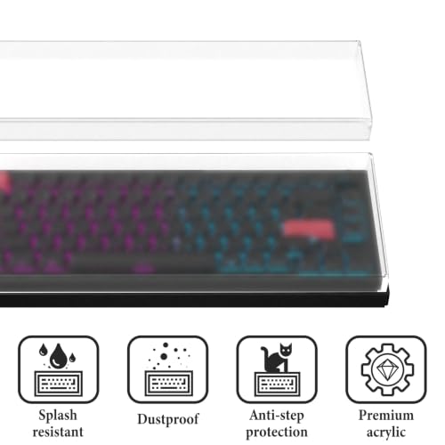 Image of Geekria 75% 84-Key Knob Keyboard Dust Cover, Acrylic Keypads Cover, Compatible with Keychron Q1 HE /Max /Pro / V1 / V1 Max /Aula F75 Pro, F75 (Frosted)