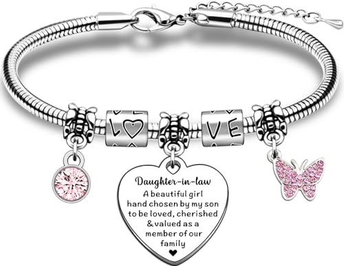 TTOVEN Daughter In Law Gifts Daughter In Law Bracelet Birthday Gifts from Mum Dad