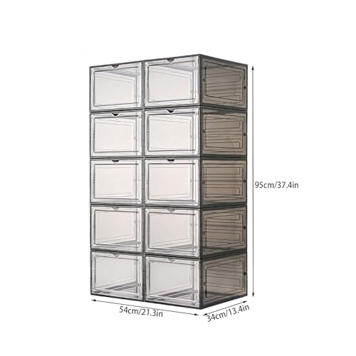 Organizador de zapatos transparente multicapa apilable que optimiza el espacio vertical en casa 3