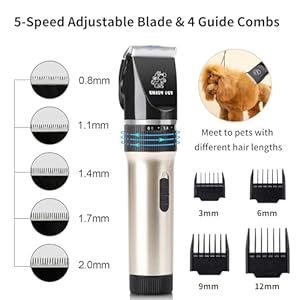 Professional dog clippers trimmer for grooming  dog grooming kit tools pet cat hair grooming clippers scissirs dog shaver shears with combsdetachable bladesguards cordless quiet animal clippers   cucciolini doodles