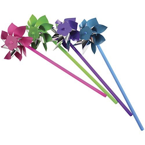 U.S. Toy Plastic Pinwheels, Assorted Colors (Lot of 12)
