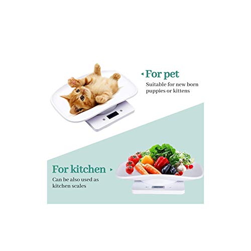 Digital Pet Scale, Small Kitchen Scale with Tape Measure, Multi-Function LCD Electronic Scale with 22 lbs Capacity, Smart Animal Scale High Precision Digital Scale for Hamsters/Tortoise/Kitten - Thumbnail 2