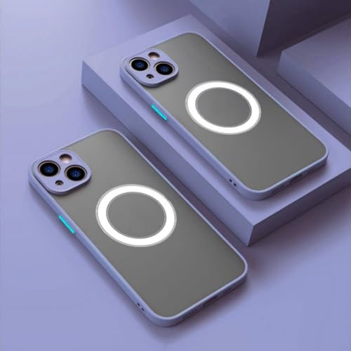 Coque de téléphone de charge sans fil magnétique pour iPhone 13 Pro Max antichoc gris