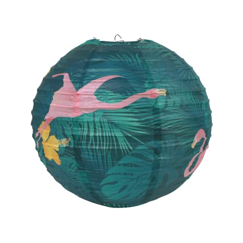 Lampion Boule Papier 30 CM Tropical - Lanterne Japonaise Papier - Lanterne Chinoise en Papier pour Mariage Baby Shower et autre Célébrations Champetre Boheme...