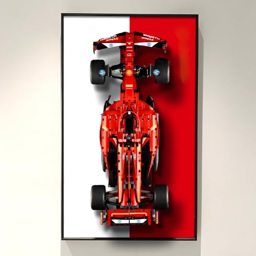 WETCEAOM Display Wallboard Compatible with Lego F1 Technic Ferrari SF-24 Car 42207 Wall Mount Display Frame, Model not Included! (31.5x19.7in)