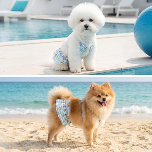 Image of CuteBone Dog Bikini Dress, Stylish Swimsuit Costume for Small Dogs, Comfortable & Adjustable Puppy Bathing Suit, Soft Outfit Pet Apparel for Beach, Pool and Summer Fun DB37XS
