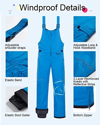 Image of CREATMO US Boy's Snow Bibs Kids Ski Pants Waterproof Insulated Winter Overalls