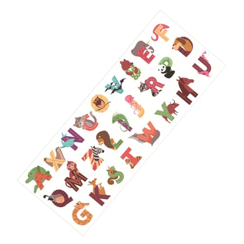 Vinilo decorativo alfabeto y animales para pared, 26 piezas