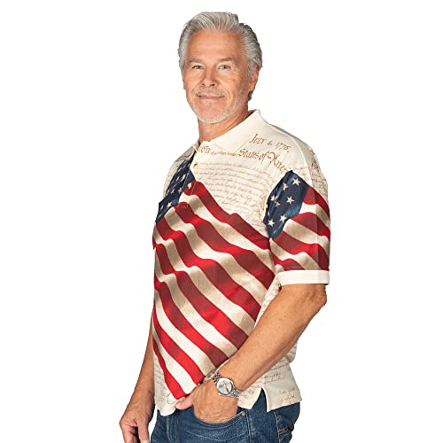 Men's American Flag Golf Shirt | USA 4th of July Golf Shirts for Men3