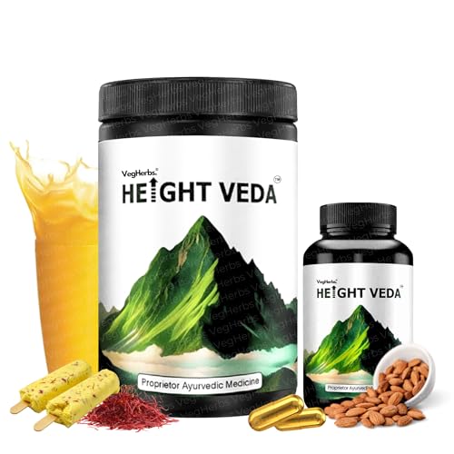 Image of Original Height Veda Supreme Formula Powder 400gm with Double Strength 30 Capsules (Pack of 3)