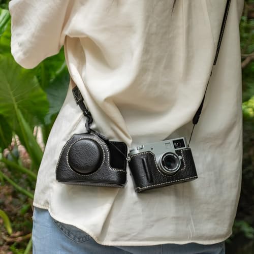 Funda para cámara Rieibi x-half en cuero PU negro miniatura 6