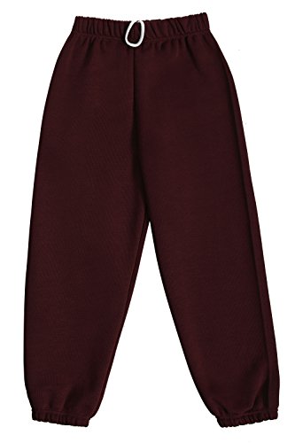 Dalsa Boys Girls Childrens Kids School PE Fleece Jogging Tracksuit Bottoms Trousers Maroon Age 6-7 Years (28 6-7 Years, Maroon)