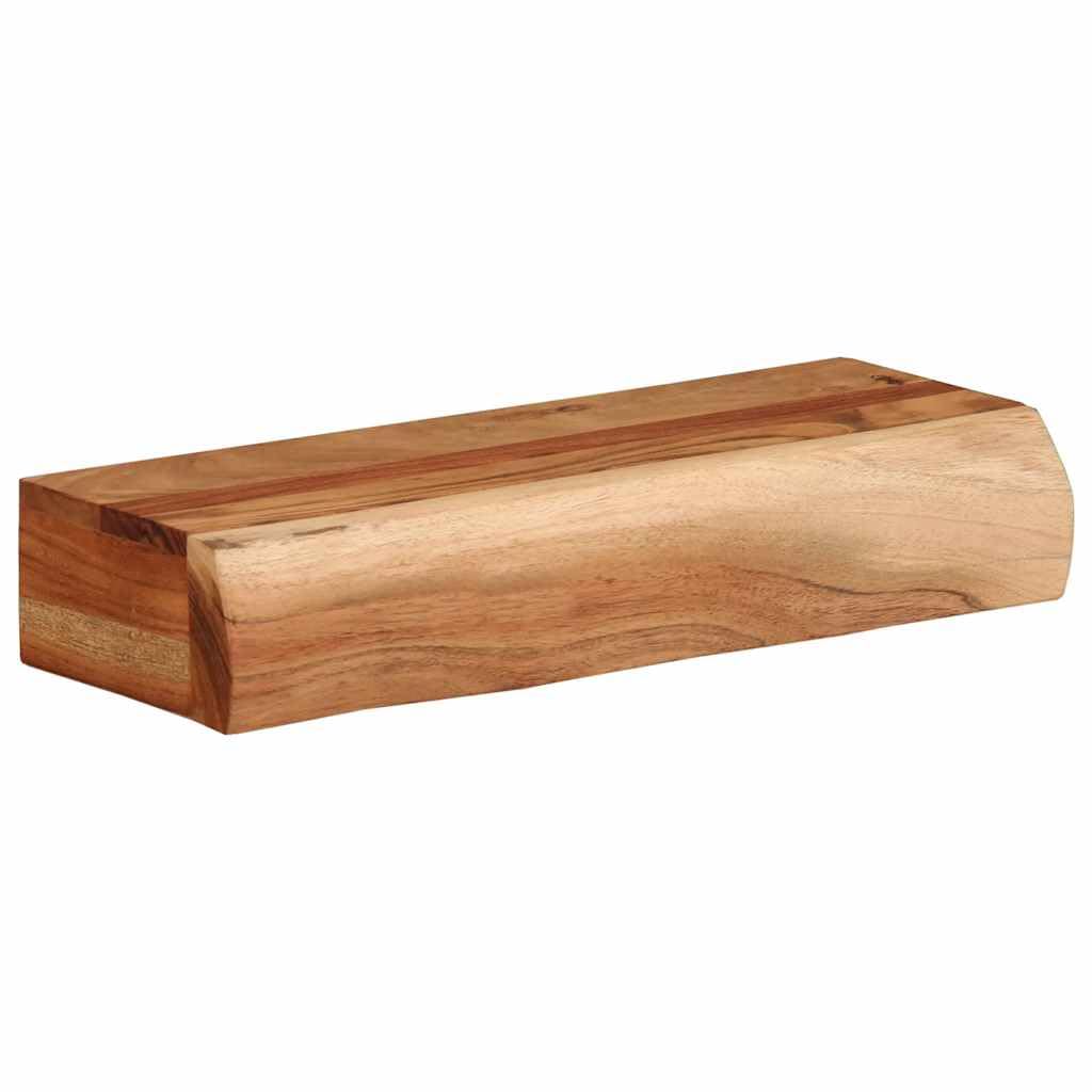 Półki ścienne 2 sztuki 40 x 17 x 8 cm lite drewno akacja, solidna pływająca półka do przechowywania i dekoracji, stojak ścienny do organizowania książek
