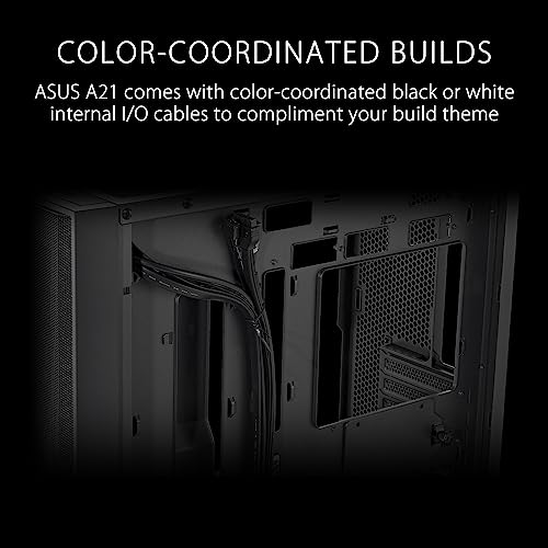 ASUS A21 Micro-ATX Case Black Edition Supports Graphics Cards up to 380mm, 360mm Coolers, & Standard ATX PSUs, Porous Front-Panel Mesh, Compatible with New BTF Hidden Connector Technology - Image 5