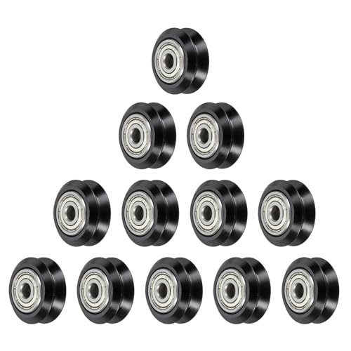 sourcing map 12pcs 3D Printer Wheels V Slot POM Pulley Wheels Solid High-Speed Gantry Wheel with 625zz Plastic Pulley Li