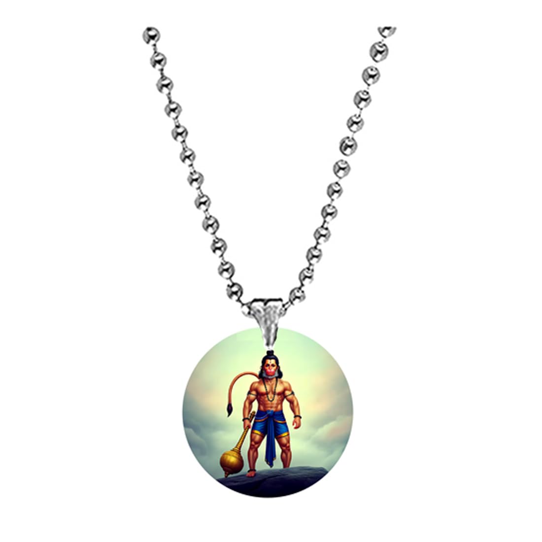 afh Lord Rambhakta Hanuman Purple Bead Chain Acrylic Pendant for Men Women Religious Spiritual Hindu Devotional Gift Lightweight Adjustable Chain-picture-10