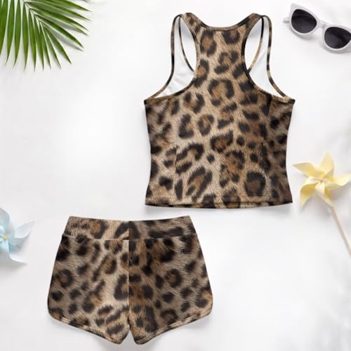 Traje de baño tankini para niñas de dos piezas sin mangas talla 6-15 años 4