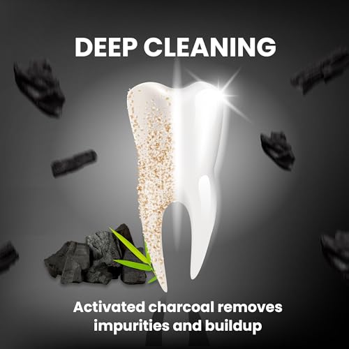 Image of Vernam Charcoal Whitening Toothpaste 100g | Timur Wood Activated Charcoal & Hydroxyapatite | Enamel Repair & Stain Removal | Fluoride-Free Anti Cavity, Gum Care | Vegan | 6% Bio-HAP, Fluoride Free & Activated Charcoal for Brighter Teeth