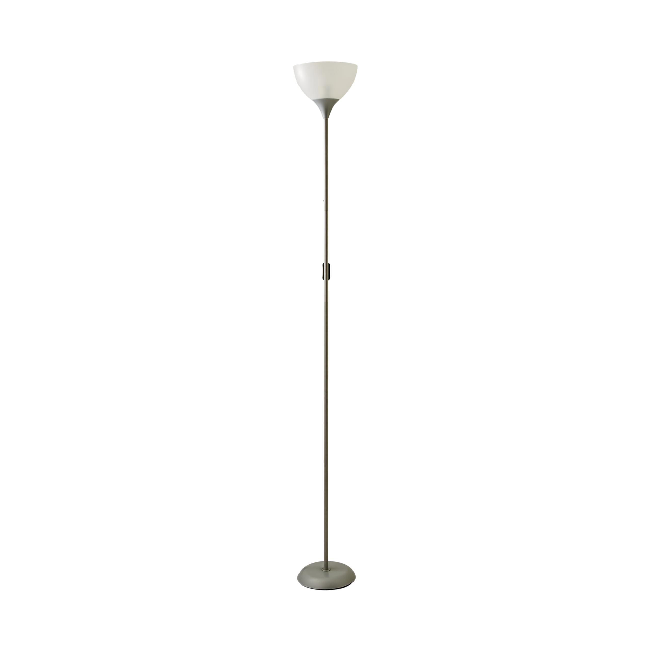 Valuelights Unisex Silver Dalby Stem Uplighter Floor Lamp With Frosted Glass Lamp Shade In