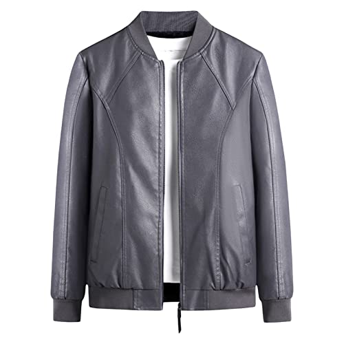 Vestes en cuir slim pour hommes manteaux bombardiers légers