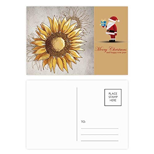 Cartes postales tournesol au motif Père Noël pour décorer vos tables de fête