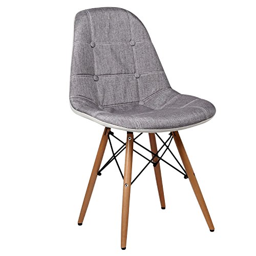 SuperStudio Lo + de Moda Wooden Tapiz Silla, Gris Claro, 52x46x82 cm