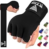 WYOX Gel Boxing Hand Wraps Inner Gloves for Men & Women – 80cm Quick Wrist Strap, Padded Knuckle Support, Fingerless MMA Muay Thai Kickboxing Wraps for Training, Punching & Martial Arts
