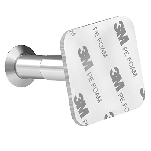 Image of GEEKRIA Retractable Headphone Hanger, 1 Pack Stainless Steel 3M Adhesive Headset Holder for Desk Side or Wall, Fits Most Over-Ear Headphones and Gaming Headsets, Silver