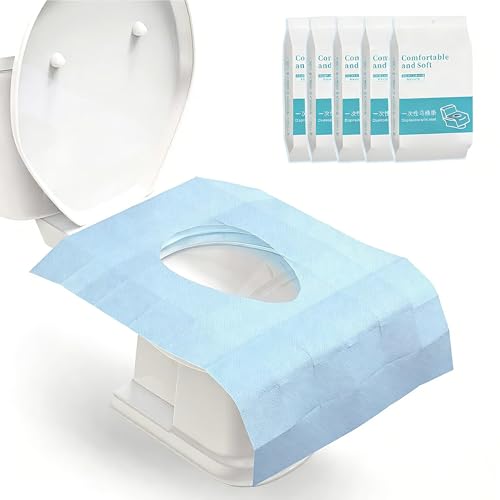 50 Pack Disposable Toilet Seat Covers - Extra Large & Waterproof - Perfect for Kids Adults & Potty Training - Individually Wrapped for Travel & Public Restrooms