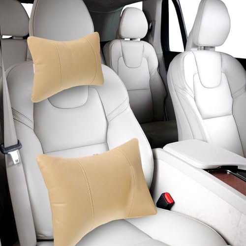 Coussin de soutien cervical voiture beige contre la fatigue des longs voyages - 7