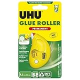 UHU Roller De Colle   Ruban Adhésif Permanent   Application Rapide Propre Et Précise   Instantanée   Sans Solvants   Transparente   9,5 m X 6,5 mm