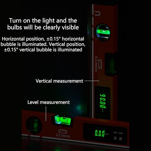 Pantalla LED de niveles digitales para carpintería con torpedos de burbujas de aluminio 5