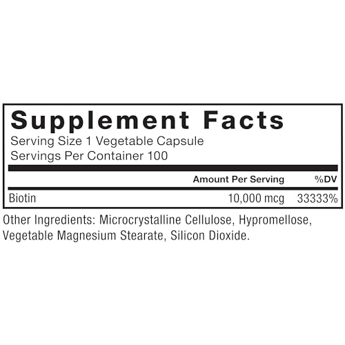 FORCE FACTOR Biotin 10000mcg, Biotin Supplement for Healthier Hair, Skin, and Nails, Hair Growth Supplement with Biotin Vitamins, Vegan Biotin, Non-GMO, 100 Vegetable Capsules - Image 7
