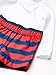 Amazon Essentials Baby Boys' Long-Sleeve Rashguard and Trunk Swimsuit Sets, Red Rugby Stripe/White, 12 Months
