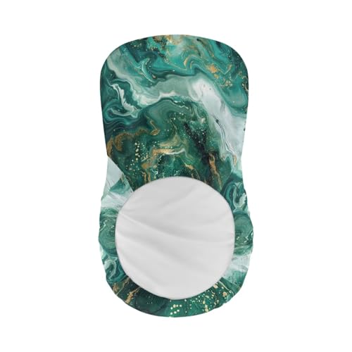 Image of Green Marble Pattern Bar Stool Seat Covers with Elastic Band Bar Stool Covers with Backs Non-Slip Elastic Square Barstool Covers Slipcovers Set of 2 Home Decor