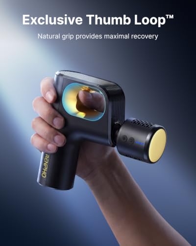 Image of RENPHO Active Mini Thermacool Massage Gun with Heat and Cold, Thumb Loop