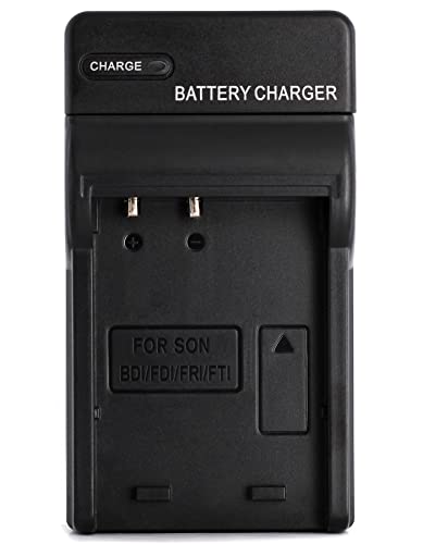 NP-BD1 Charger for Sony Cyber-Shot DSC-P100, DSC-P120, DSC-P150, DSC-P200, DSC-T5, DSC-T50, DSC-T500, DSC-T70, DSC-T700, DSC-T75, DSC-T77, DSC-T9, DSC-T90, DSC-T900 and More with Foldable Plug