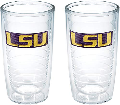 Tervis Made in USA Double Walled Louisiana State University LSU Tigers Insulated Tumbler Cup Keeps Drinks Cold & Hot, 10oz Wavy - No Lid, Primary Logo