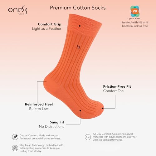 Image of ONE8 by Virat Kohli Premium Cotton Socks for Men with Comfortable Grip And N9 Anti-Bacterial Odour Free Treatment