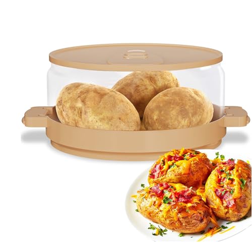 Syfunlv Utensilios para microondas, hervidor de patatas microondas, de plástico, sin BPA, 22 x 22 x 10 cm, vaporizador para microondas, también como cesta para filtro de frutas y verduras, apto para