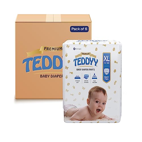 Image of TEDDYY Baby Premium Extra Large Diaper Pants 84 Count (Pack of 6), 12-17 kgs, Long Lasting Absorption, Anti - Bacterial