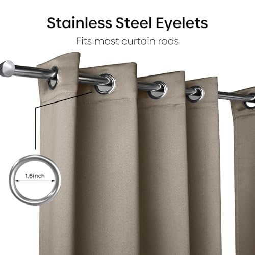 Image of Haus and Kinder Blackout Curtains 5 feet for Window,Pack of 2 Blackout Curtains for Window,100% Room Darkening Curtains Blackout 5 feet Long (Metal Grey, 114x152 CM)