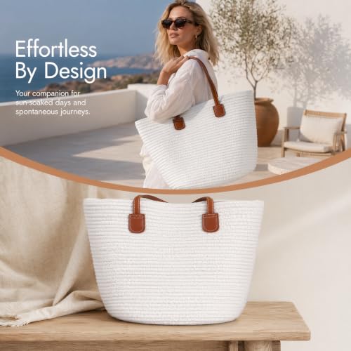 Bolso Tote de Playa de Rafia Tejida para Mujer miniatura 4