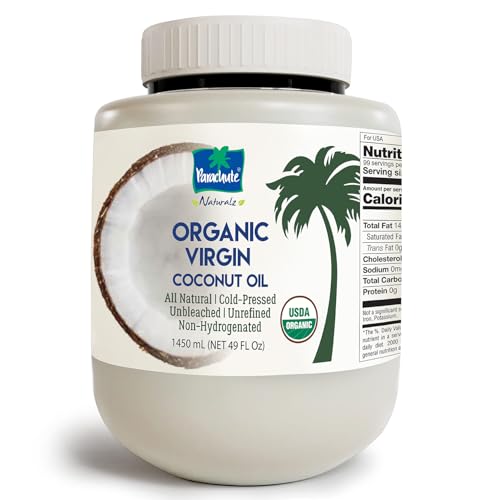 Image of inchParachute Naturalz Organic Virgin Coconut Oil | Cooking Oil, Hair Oil, Body Oil & Oil Pulling | Cold Pressed | Unbleached | Unrefined | Non-Hydrogenated | MCT Oil | USDA Certified | 49 fl oz | Plastic Jar inch