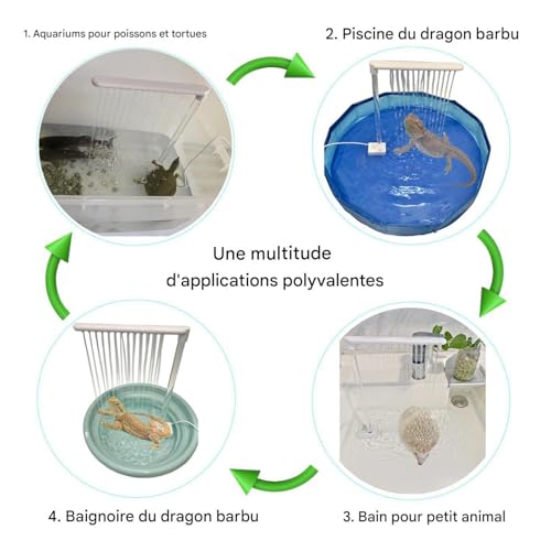 Accessoires de Bain de Reptiles avec Douche 360 et Pompe à Eau pour Dragon Barbu - 6