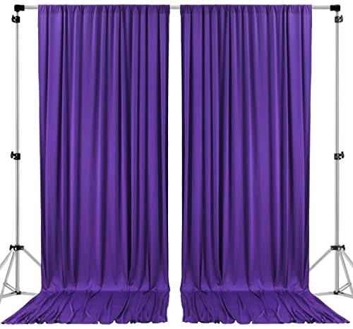 AK TRADING CO. 10 feet x 8 feet IFR Polyester Backdrop Drapes Curtains Panels with Rod Pockets - Wedding Ceremony Party Home Window Decorations - Purple by AK TRADING CO. - Used condition - US$18.38