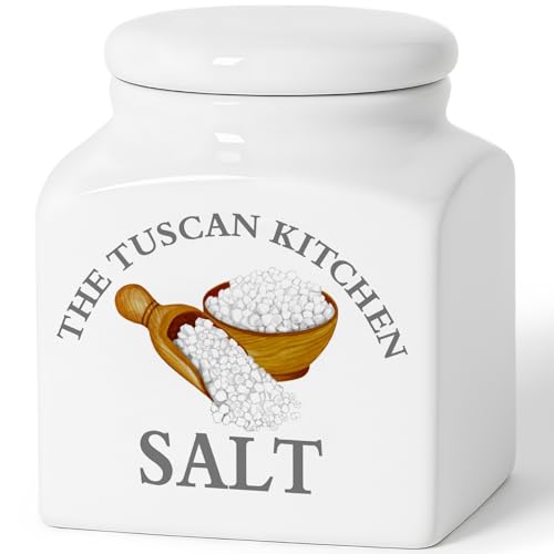 HOMBENE Kitchen Ceramic Canisters Salt Jar, Food Storage Jar with Airtight Lids 38 fl. oz Ceramic Containers Seasoning Containers