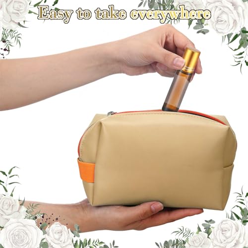 Image of Sumind 150 Pcs Essential Oil Roller Bottles 10 ml Glass Roller Bottles with Stainless Steel Roller Balls Empty Bottles Leak Proof Roll on Bottles with 5 Funnel for Travel Essential Oil (Amber, Gold)