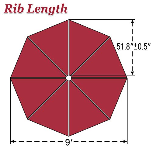 Strong Camel Replacement Patio Umbrella Canopy Cover For 9ft 8 Ribs Umbrella Burgundy Canopy Only Buy Online In Japan At Desertcart